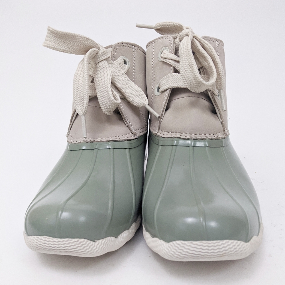 Sperry NEW Saltwater Nubuck Duck Boots Pink Gray - Picture 5 of 8